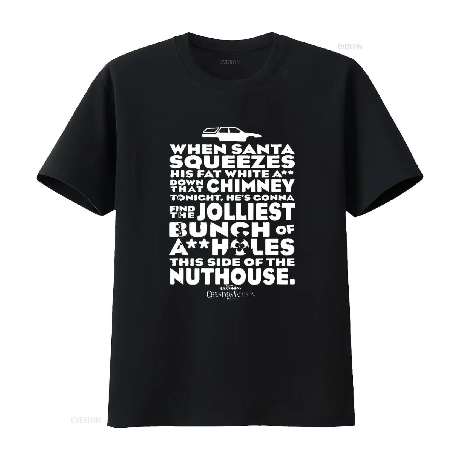 

National Lampoon s Christmas Vacation Jolliest Bunch Womens T Shirt Black 4XL vintage Washed designer clothes Breathable XXXXXL різнокольоровий