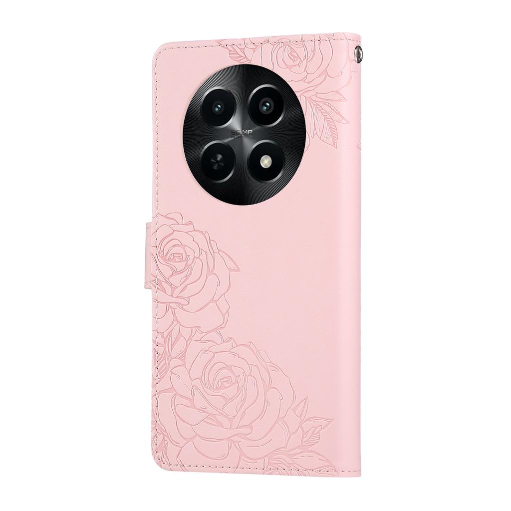 For Realme C65 5G/C63 5G Case Rose Flower PU Leather Wallet Phone Cover with 3 Card Slots