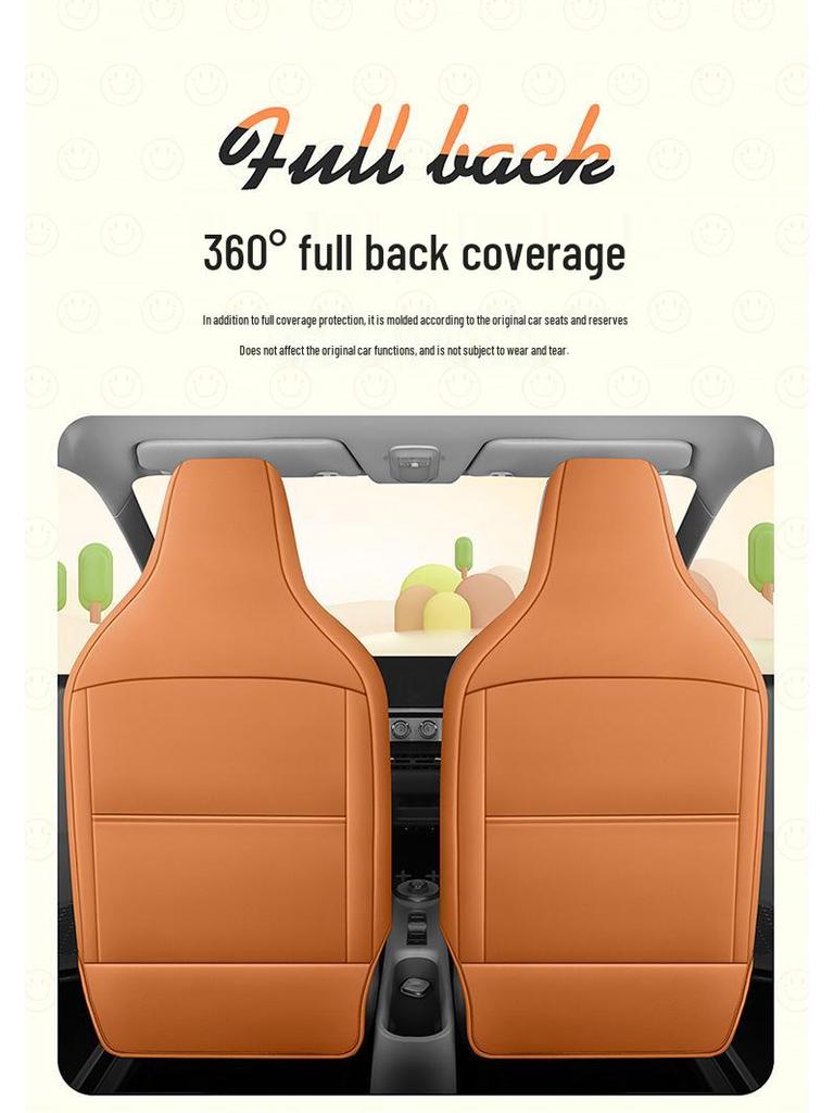 Wuling Qingkong Cartoon Full Leather Car Seat Cushion - Universal Fit for All Seasons