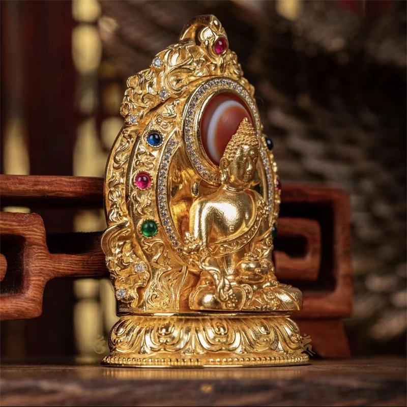 Zhenxin 2023 Retro Medicine Buddha Pendant Necklace - Unisex Ethnic Style