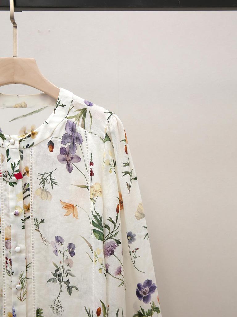 High-End Women's French Holiday Long-Sleeve Shirt & Shorts Set