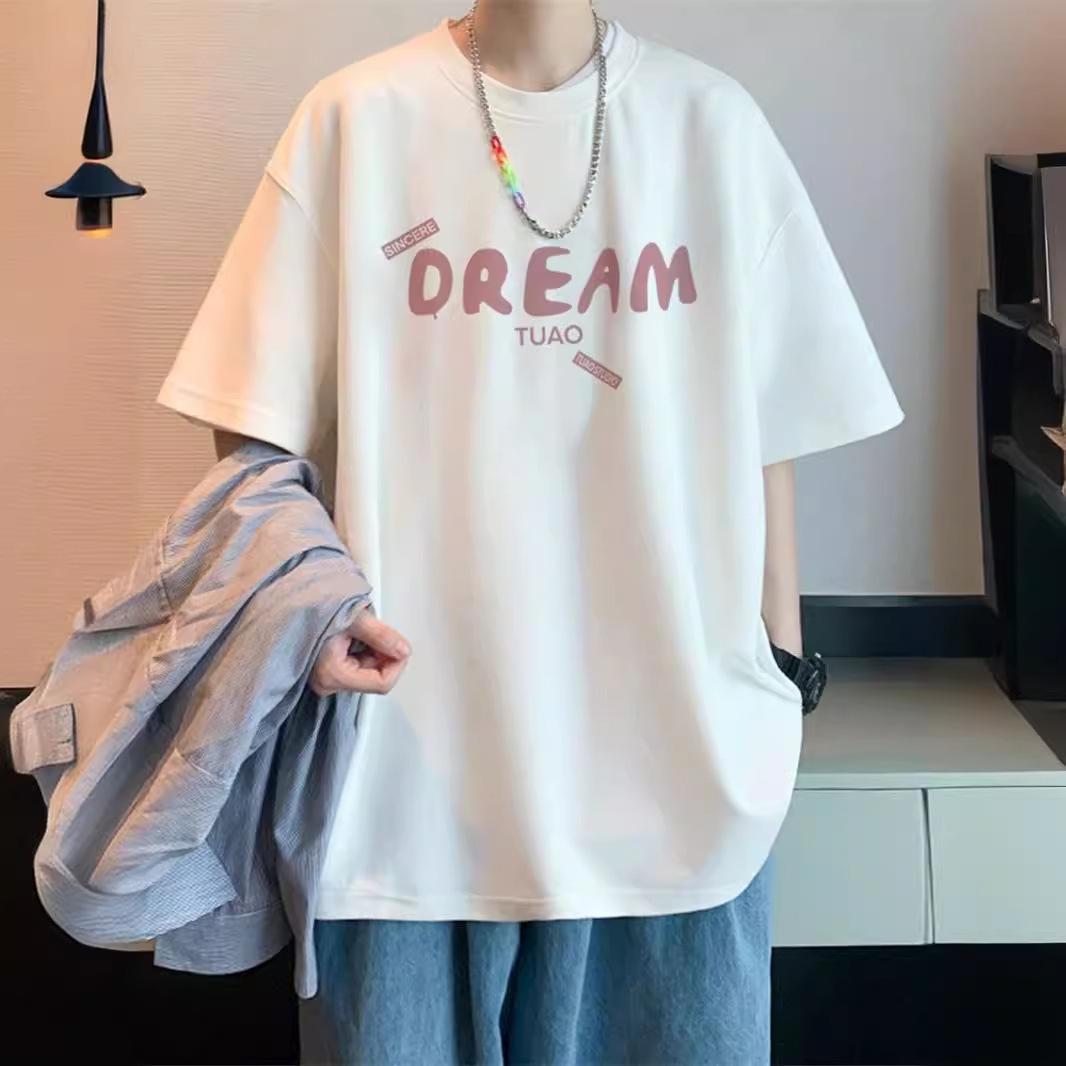 

Мужская модная белая футболка из 100% хлопка с коротким рукавом и принтом в виде букв 3XL белый