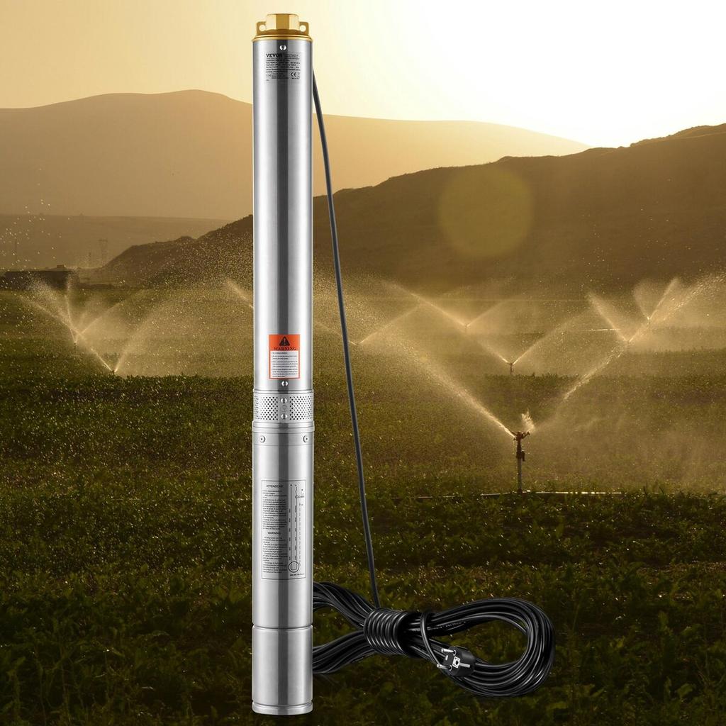 Deep Well Submersible Pump Stainless Steel Water Pump 1500W 9.8 m³/h 108 m