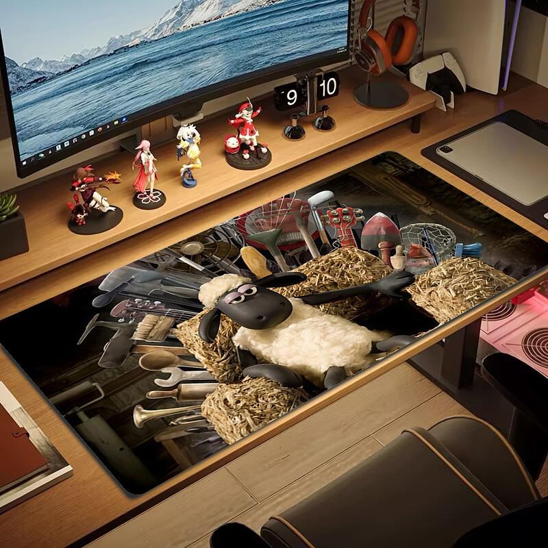 Shaun the Sheep Print Cushion Non-slip Laptop Tablet Big Mousepad XXL Mat Mini PC Playmat With Lock edge