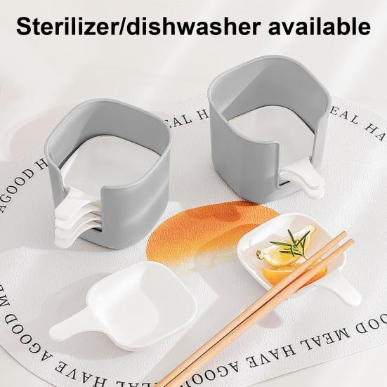 Sada misek na omáčku Stohovatelné dipovací podnosy s úložným boxem Mini talířky na koření na sójovou omáčku, rajčatovou omáčku, dezert