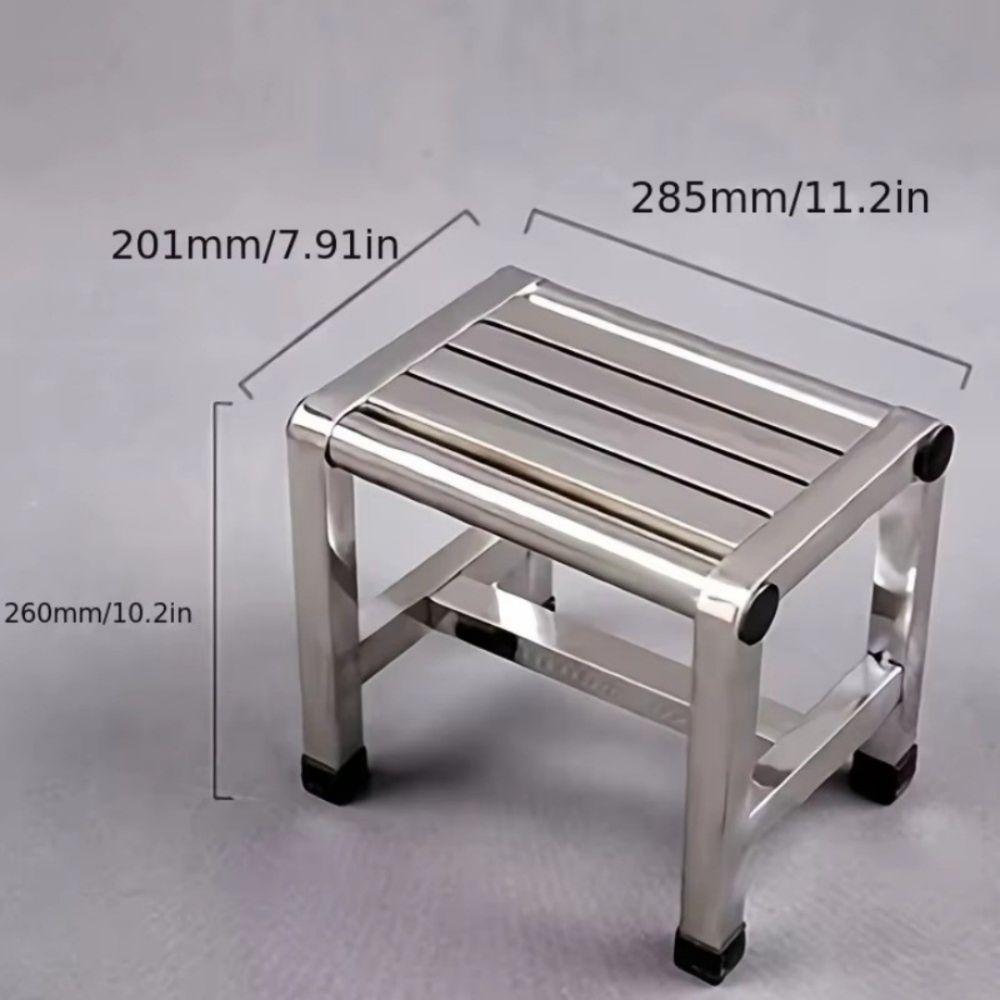 Stainless Steel Square Stool Thick Structure Anti-Slip Stool Portable Stainless Steel Stool Indoor