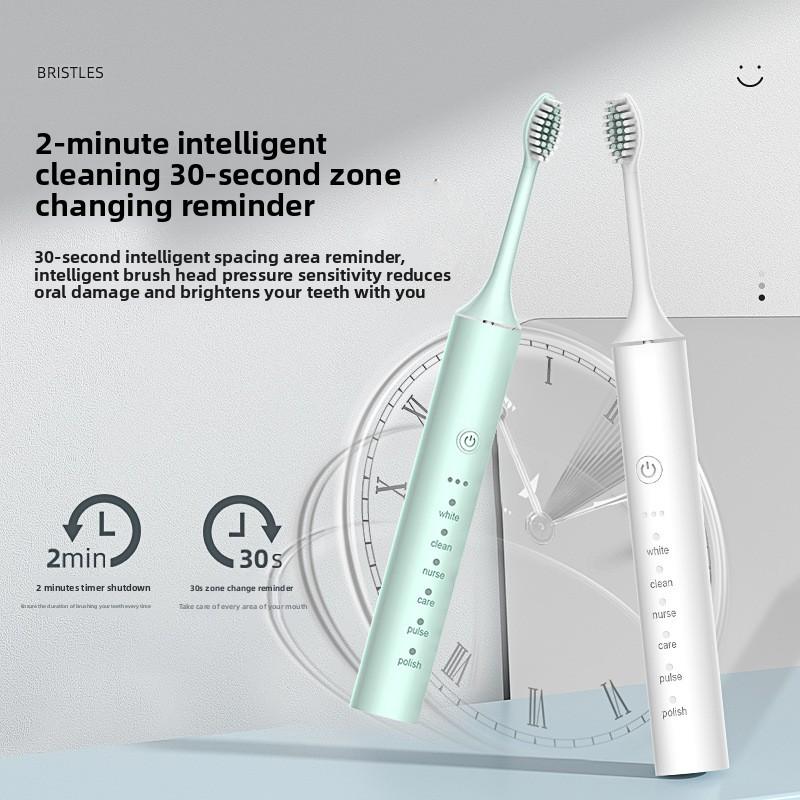 Brosse à Dents Électrique pour Hommes et Femmes Rechargeable Ultrasonique à Poils Doux Brosse à Dents Domestique de Voyage en Extérieur