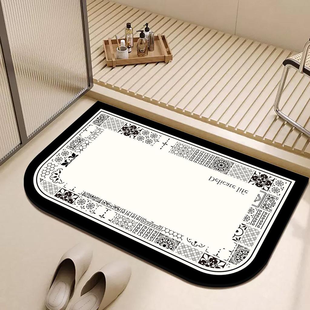 Soft diatomaceous earth absorbent floor mat, bathroom door mat, anti fouling and anti slip foot mat, kitchen quick drying
