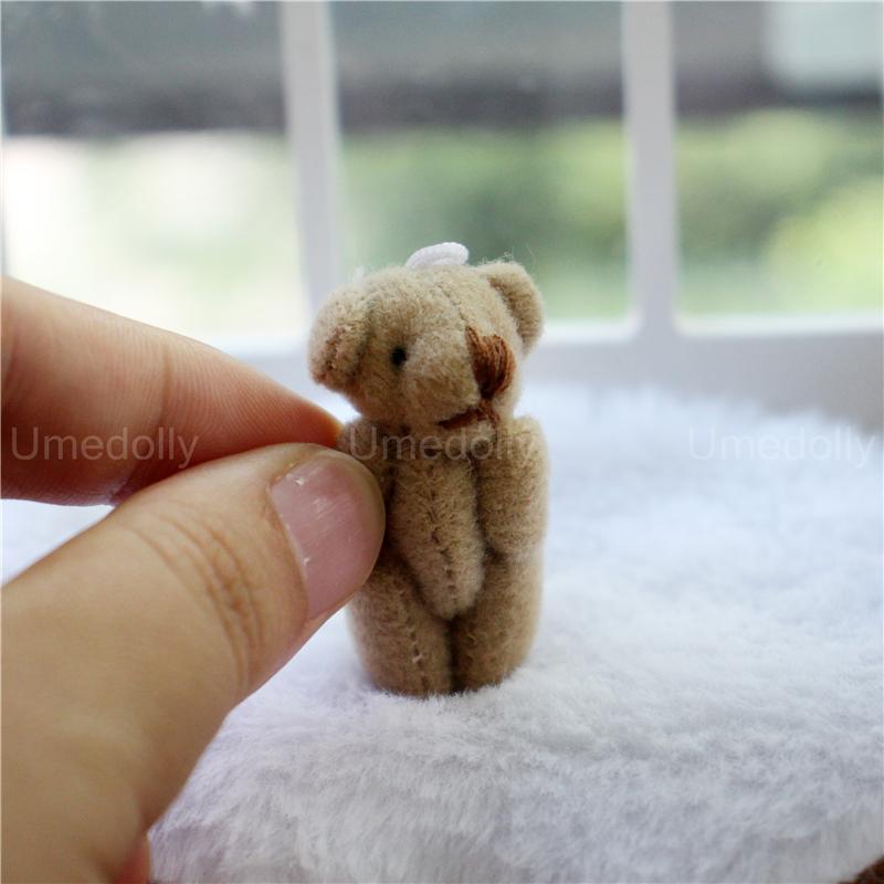 Păpușă Miniatură la Scara 1/6 sau 1/12 Urs Iepure Jucărie de Pluș Mini Decor Cameră Copii pentru Accesorii Păpușă OB11 Blyth