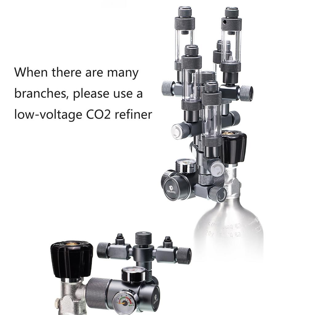 Dual Aquarium CO2 Splitter With Bubble Counter For Fish Tank Planted Tank Efficient Gas Distribution Aluminum Alloy Construction