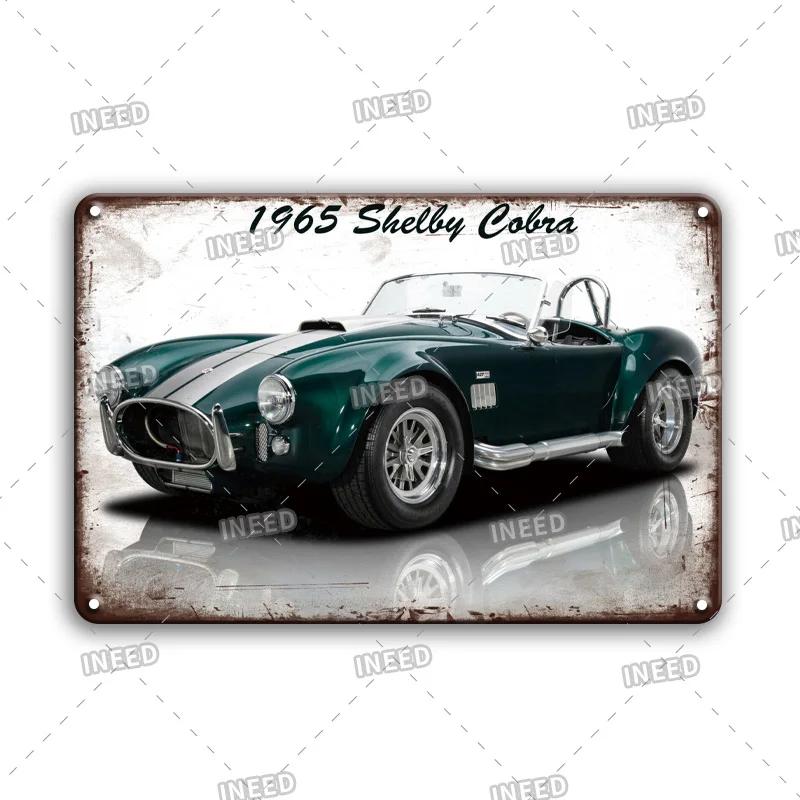 Retro Ford Mustang Metal Tin Sign Vintage Car Brand Wall Stickers Garage Decoration Man Cave House Wall Sign 8x12 Inch