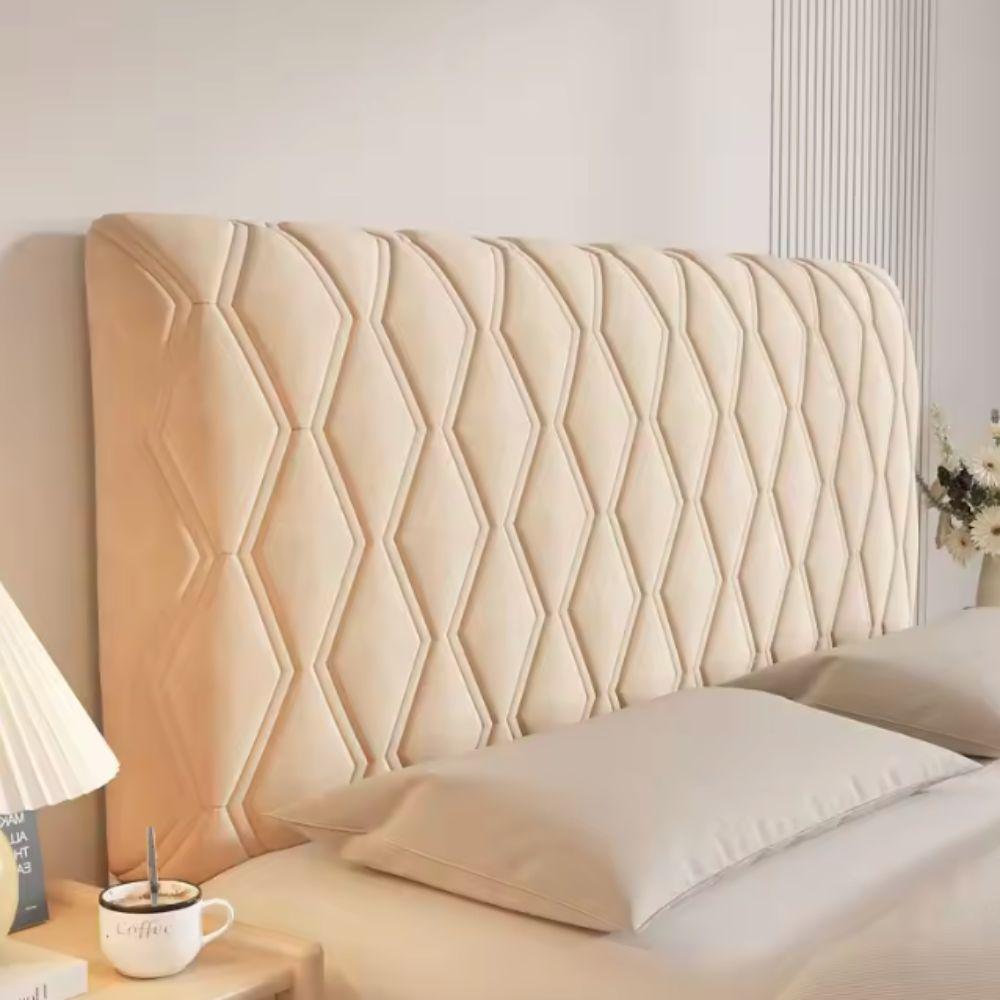 Einfarbiger Betthauptbezug Rautenmuster Betthaupt Staubschutz Samt Kopfteilbezug Schlafzimmer