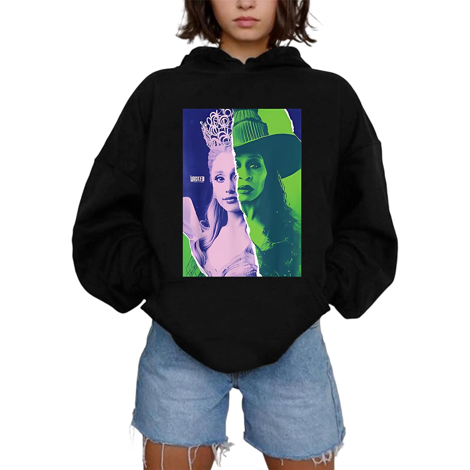 

Женская модная повседневная толстовка с капюшоном, длинным рукавом и принтом XXL