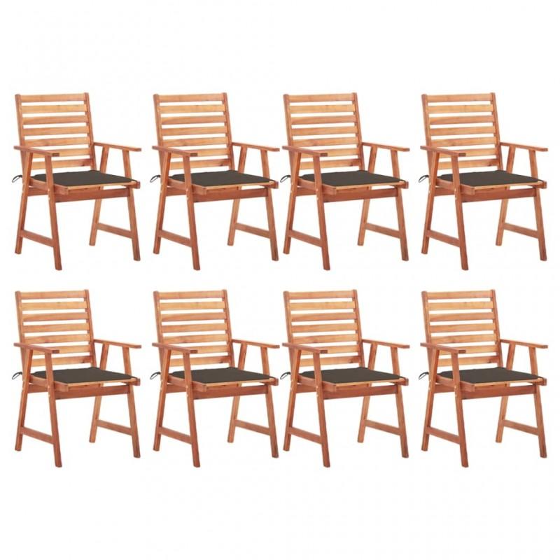 Day and Night - Day and Night Garden Dining Chairs and Cushions 8 Units Solid Acacia Wood