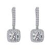 Huitan Neue Trendige Quadratische Hängeohrringe Brillant Braut Verlobung Hochzeitsschmuck Elegant Weiblich Hängeohrring Feines Geschenk