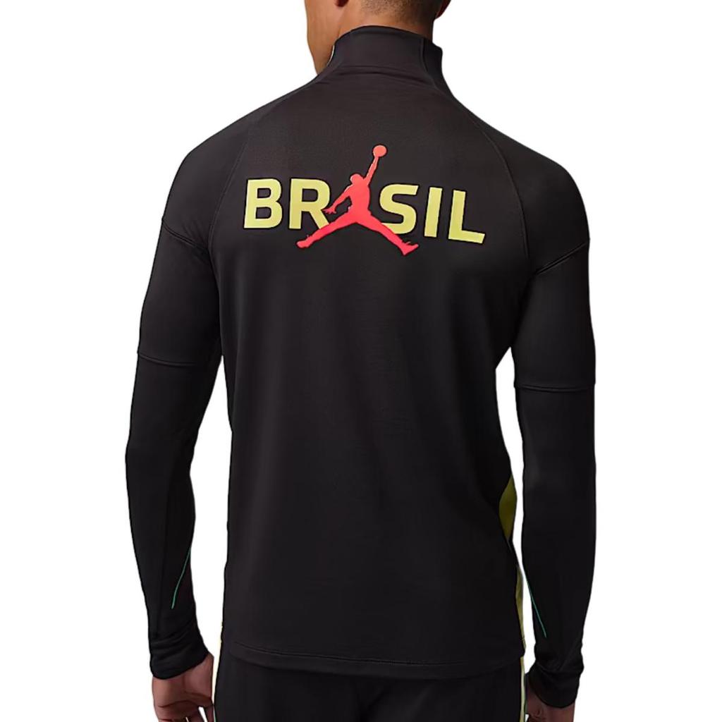 Jordan Dri-Fit Strike Squadra Brasile Asciugatura Rapida Vestibilità Slim Pullover Manica Lunga Maglia da Calcio Uomo top IQ3293-010