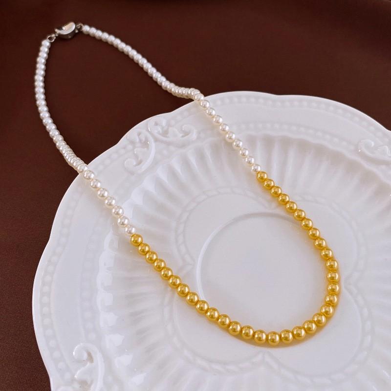 Butterfly Drop Oil Pearl Faux Crystal Necklace Versatile High-end Clavicle Chain Niche Design Jewelry Women