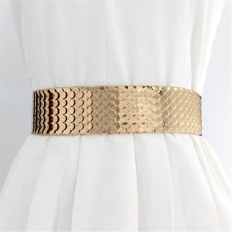 Women Stretch Belt with Fish Scale Texture Versatile Corset for Banquet Dress