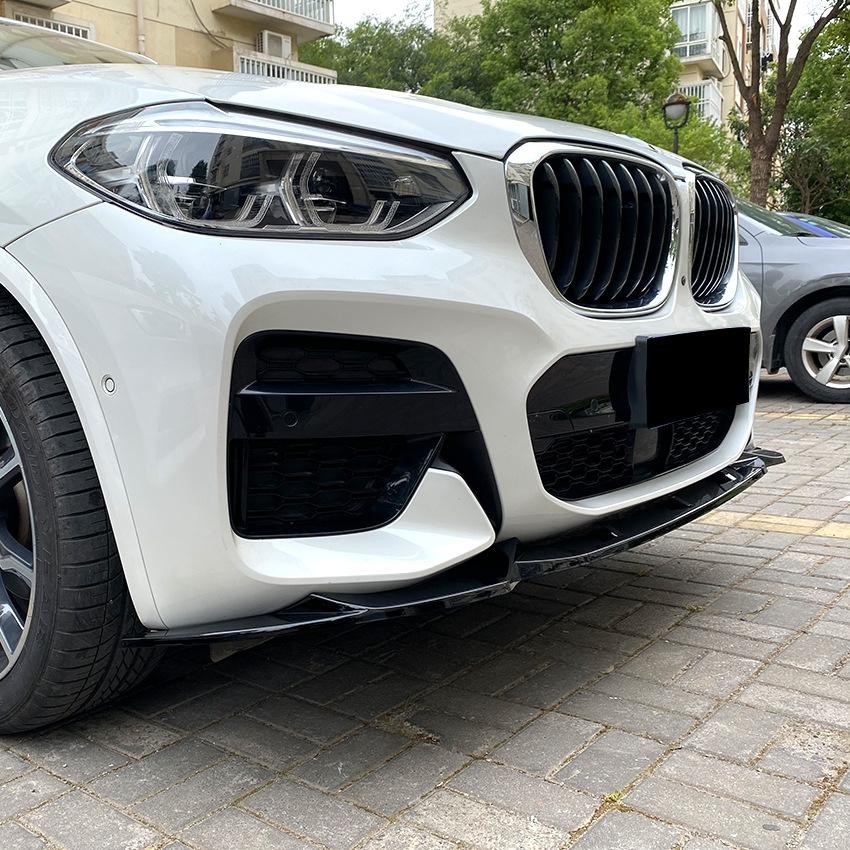 3Pcs Front Bumper Spoiler Lip For BMW X3 G01 X4 G02 M-Pack 2018 2019 2020 2025 Glossy Black Front Lower Splitter Blade