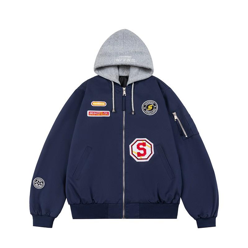 Trendy Pilot Jacket Loose Retro Streetwear Baseball Coat Men Women