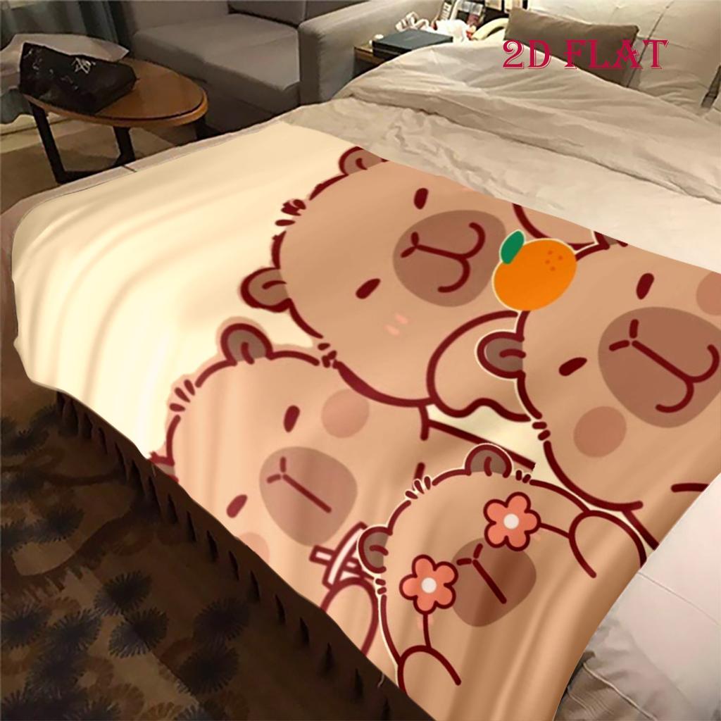 Capybara Companions Blanket Suitable for All Seasons Soft and Comfortable Digital Printing Sheet Nap Blanket