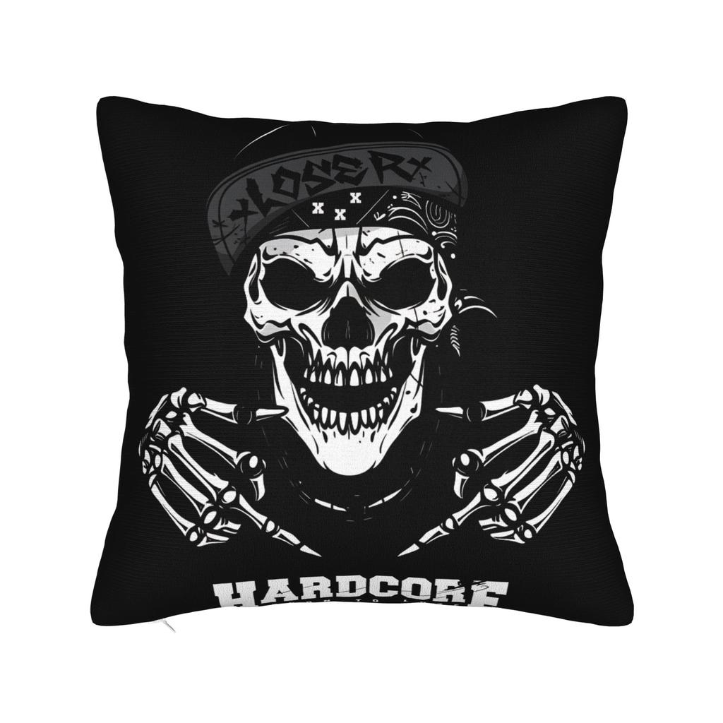 Black Grey Skull Face Día De Los Muertos Pillow Case Comfy Pillow Cover Vintage Cushion Cover For Living Room Sofa