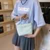 Simple Women Nylon Small Top Handle Shoulder Bag Versatile Solid Color Casual Bucket Shopper Handbag