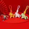 Leather Horse Keychain Access Control Card Holder Zodiac Pony Bag Hanging  Year of The Horse