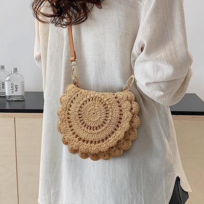 Handgewebte Tasche Damen-Tasche Sommer Vielseitige Umhängetasche Kleine Tasche Urlaubs-Strandtasche Umhängetasche