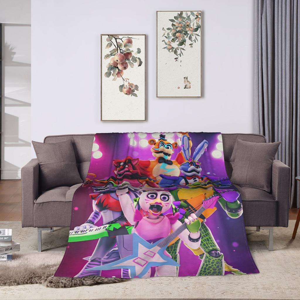 FNAF Bei Freddys Superwarme Decke Kinder Plüsch Bettwäsche Überwürfe Flauschige Wohnzimmer Flanelldecke Tagesdecke Sofabezug