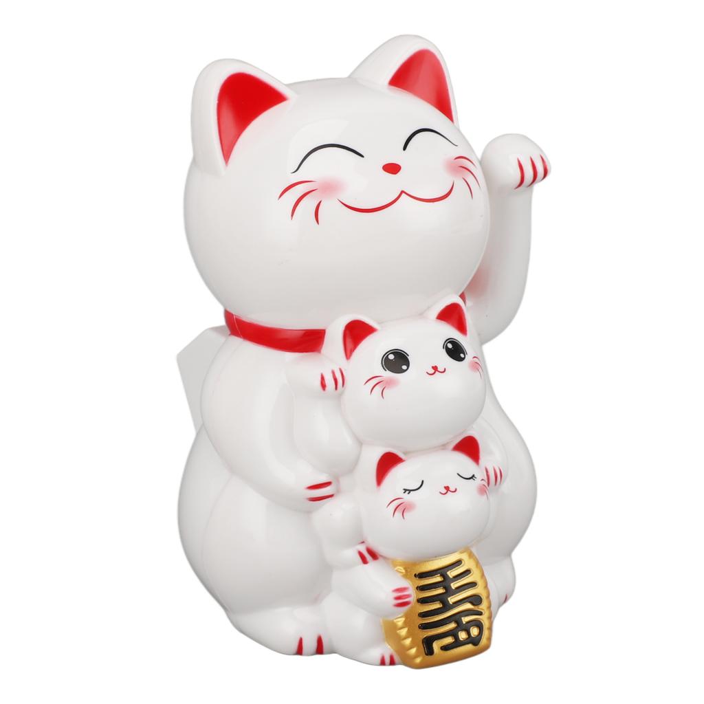 4,5 Zoll Solarbetriebene Lächelnde Katze Ornament Automatisch Winkende Hand Glückskatze Ornament für Auto Schreibtisch