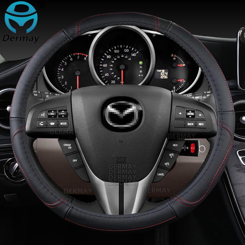 For Mazda CX3 CX4 CX5 CX6 CX7 CX8 CX9 CX30 CX50 CX60 CX70 CX80 CX90 Genuine Leather Car Steering Wheel Cover Auto Accessories