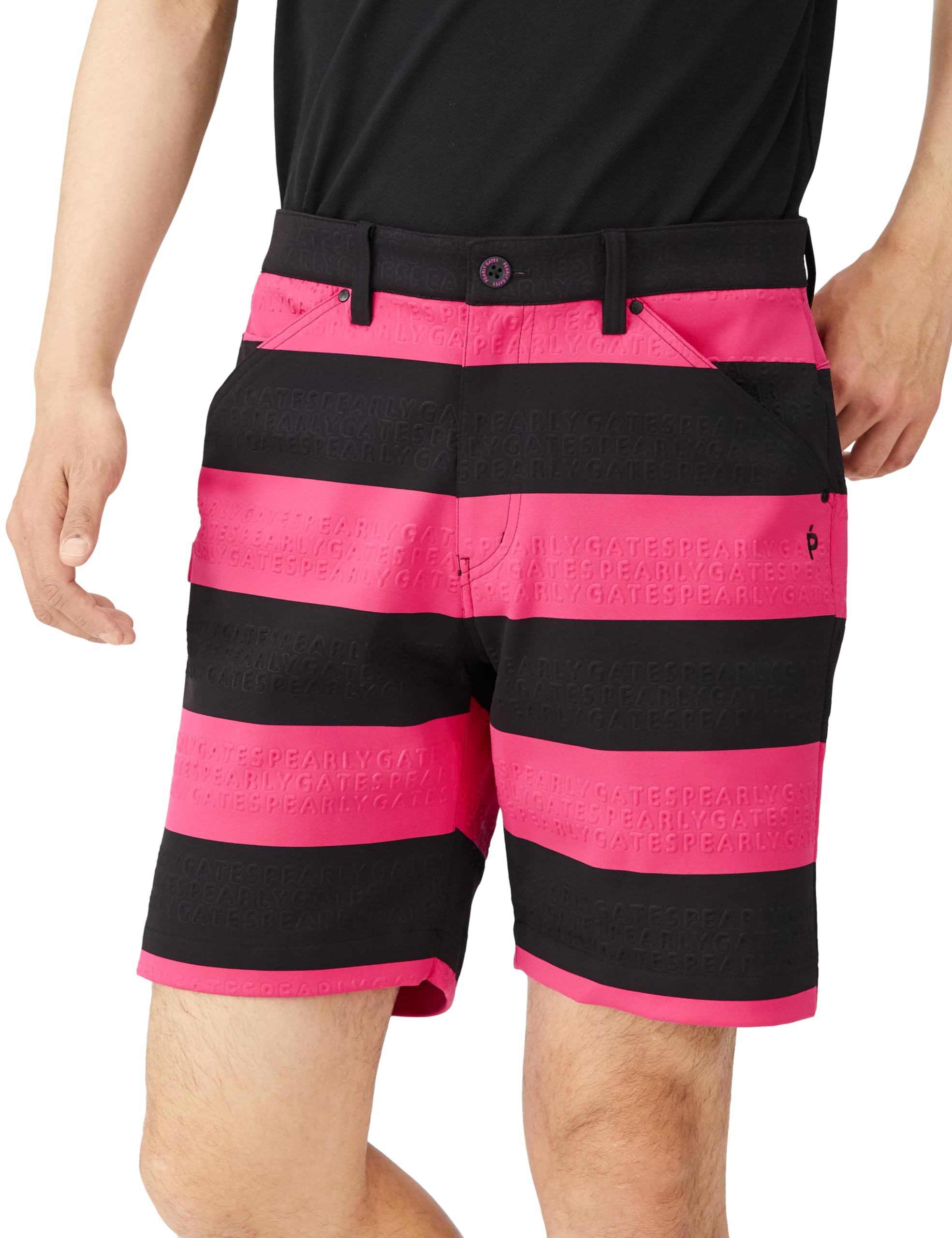 

Shorts TEXBRID Cardboard Border Logo Embossed x Pink 5 [Pearly Gates] Men s / 053-3232807 091_Black [L]