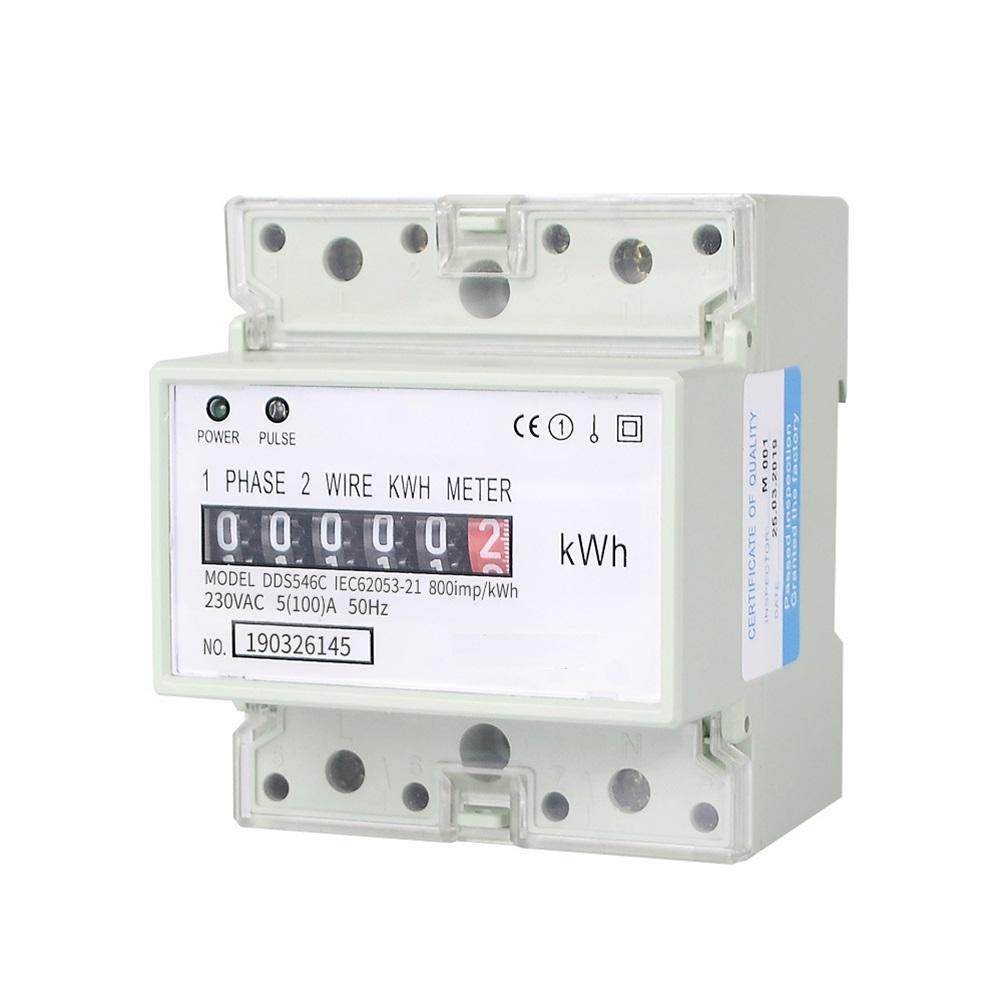 DIN Rail Installation Wattmeter Pulse Indication Meter Digital Wattmeter Safe Data Transmission 5A Rated Current