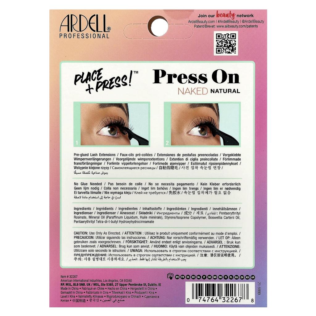 Press-on, Pre-bonded Underlash Extensions, Naked Natural, 30 Pre-bonded Clusters and Applicator