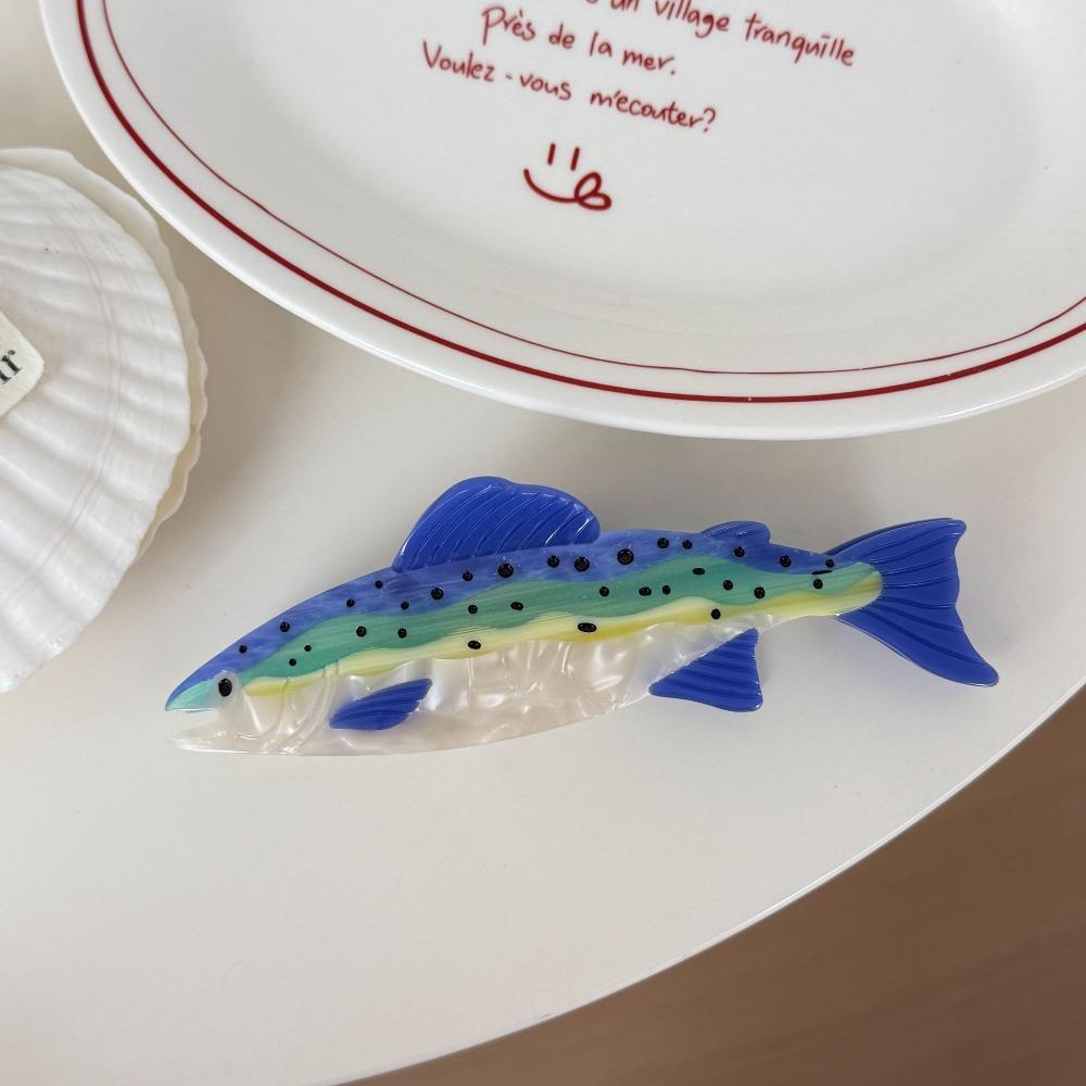 Colorful Marine Animals Hair Clip Hairpin Fish Grab Clip Ocean Fish Hair Claw  Headwear синий
