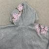 European and American autumn and winter personalized street flower embroidery retro men's and women's hooded cardigan