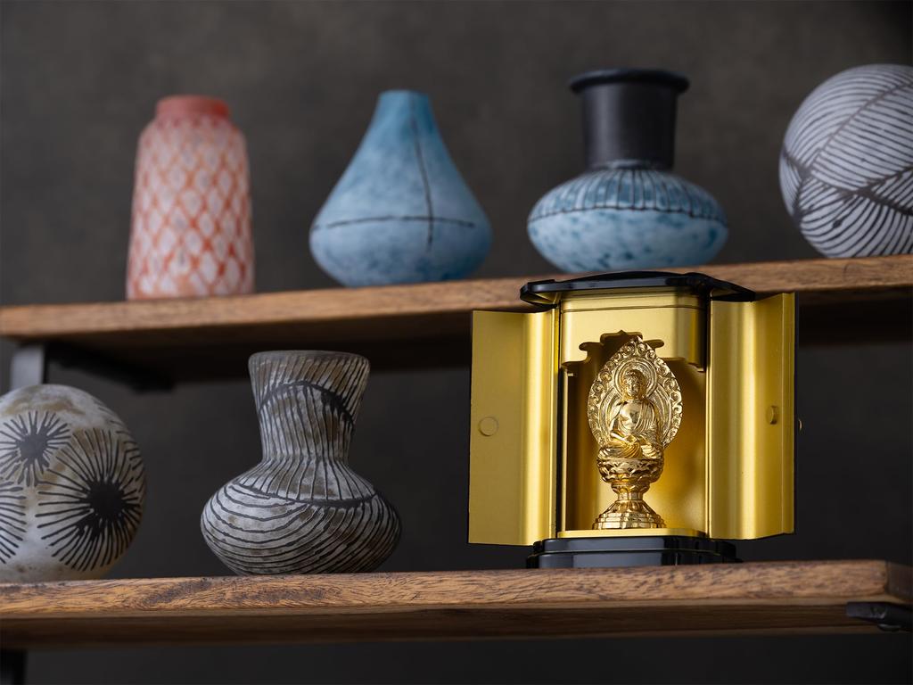 Buddha-Statue Shaka Nyorai sitzende Statue Gold mit PC Zushi Rinzai Tendai Takaoka Bronzeware pcZ (reines vergoldet) _ „Soto-Sekte, Sekte, Sekte“ (Shakanyorai