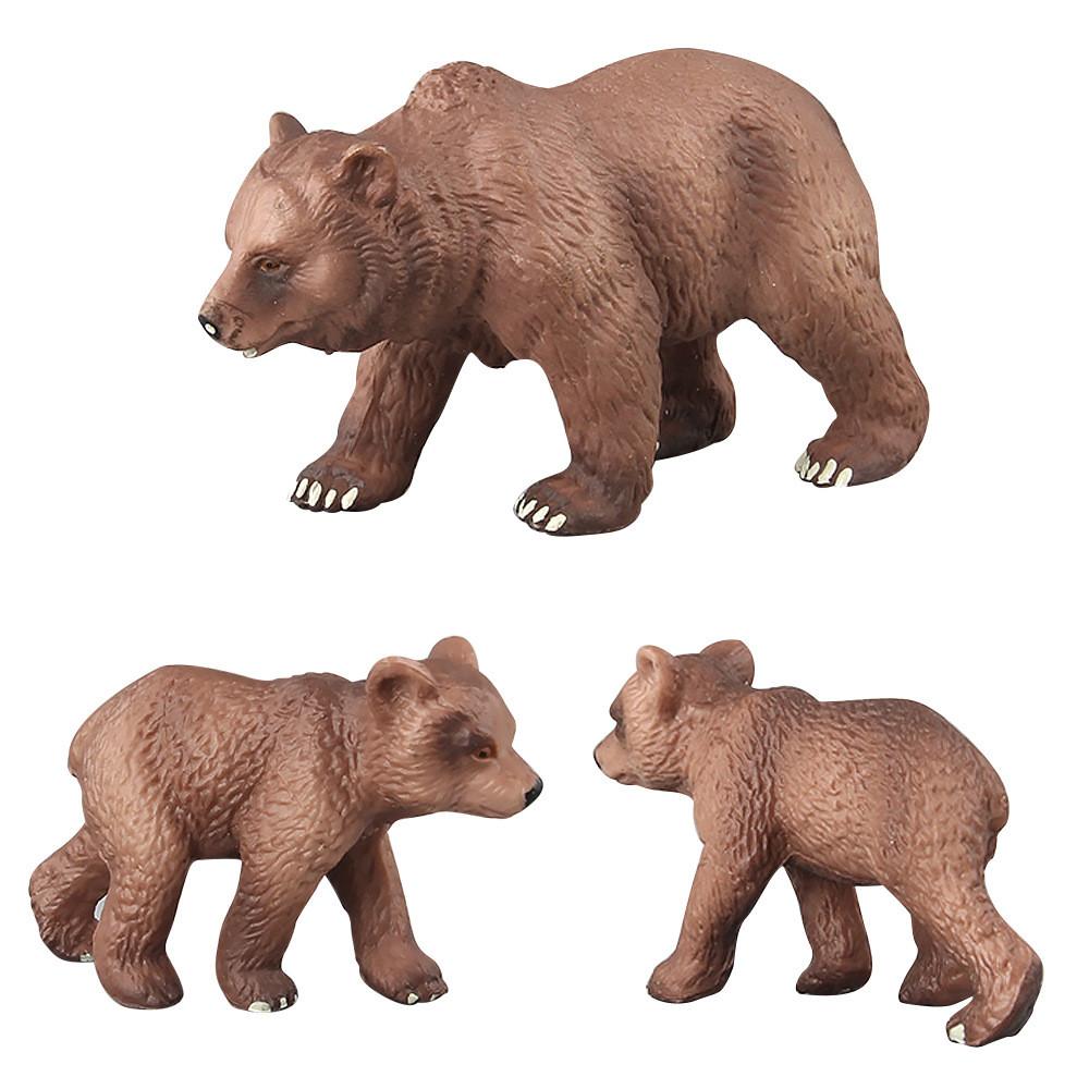 Wild Brown Bear Pvc Figurine Collection With Realistic Design For Young Children