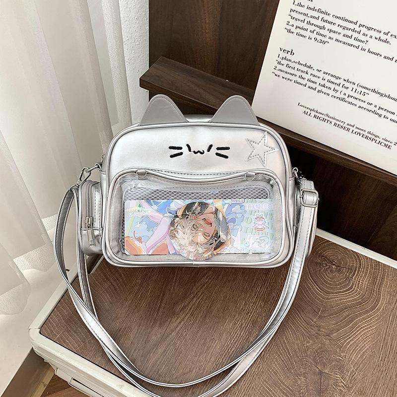 Schoolbagy1k Millennium Hot Girl Pain Bag Student Commuting Cute Mechanical Cat 1011 New Large Capacity College Crossbody Bag