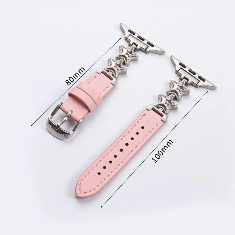 

Совместимый кожаный ремешок для часов с бриллиантовой отделкой для Apple iWatch Series 1-11/SE, Huawei GT654 и Xiaomi 8910. Идеально подходит для женщин. For Xiaomi 8/9Pro (Redmi Watch4/5 universal)