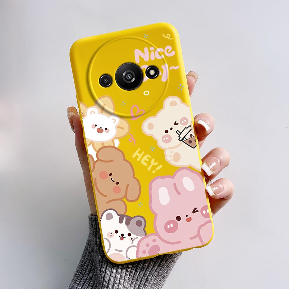 For Funda Redmi A3 Case Redmi A3 2024 Back Cover Stylish Painted Soft Silicone Phone Case for Xiaomi Redmi A3 A 3 RedmiA3 Bumper