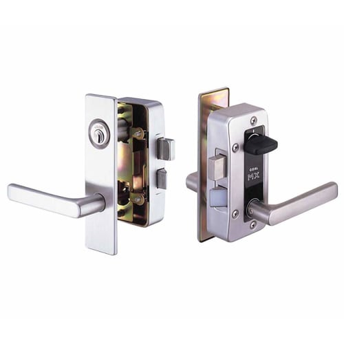 GOAL_MXL Surface Mount Box Lock, MXL Lever Handle Door Knob Replacement Set, High-Performance V18 Cylinder, Silver