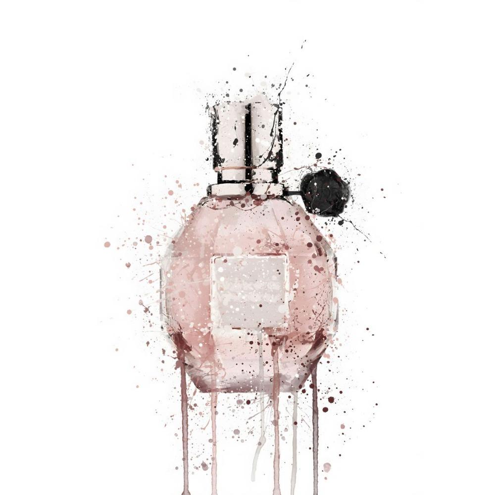 Watercolor Perfume Bottle Prints and Poster Perfume Flower Wall Art Fashion Pictures Canvas Painting for Girls Room Modern Decor