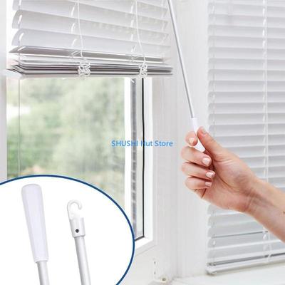 White Fiberglass Blind Wand with Hook, Vertical Blinds Control Window Blind Rod Window Treatments Accessories D57B