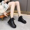 Martin boots women's British style 2025 autumn and winter new fashion feet small casual short boots velvet lace-up thick-soled boots