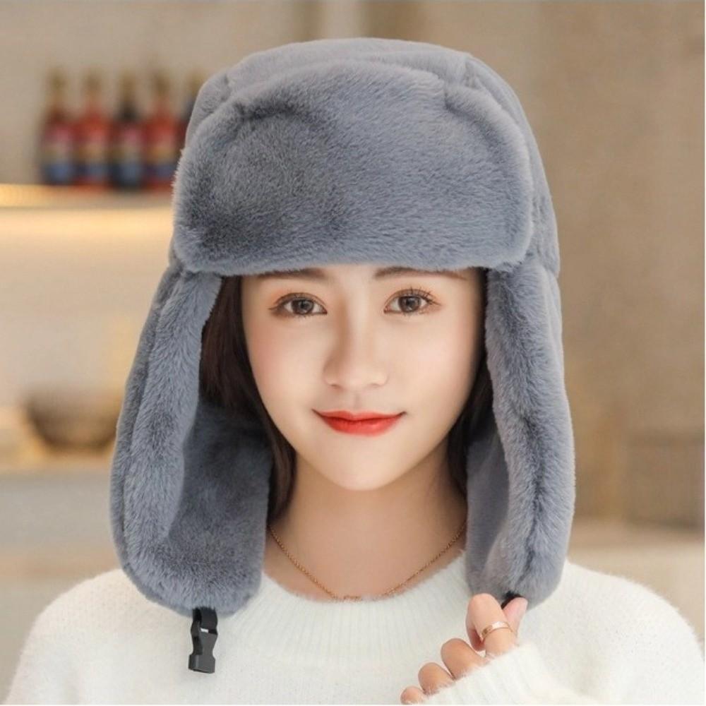 כובע ברדס חסין רוח כובע עבה להגנת אוזניים כובע חמוד וחם נשים