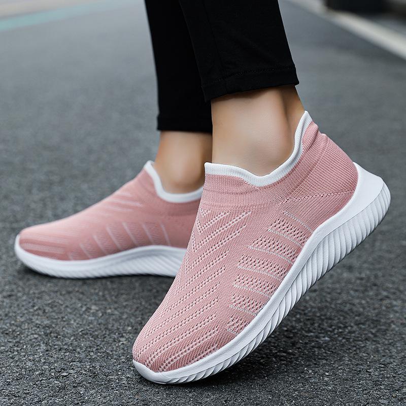 Couple Four Seasons Fly-woven Sports Shoes Men's Shoes Light Socks Shoes Cover Feet Lazy Shoes Fashion Men's and Women's Casual Shoes