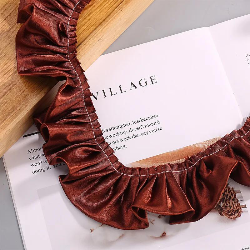 30meter Double Satin Wavy Ribbon leaf 55MM Chroma Colorful Skirt Lace Bows DIY Handmade Hair Accessories Gown Material