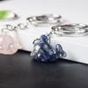Animal Dolphin Keychain With Resin Encased Natural Crystal Decor Gift For Holidays